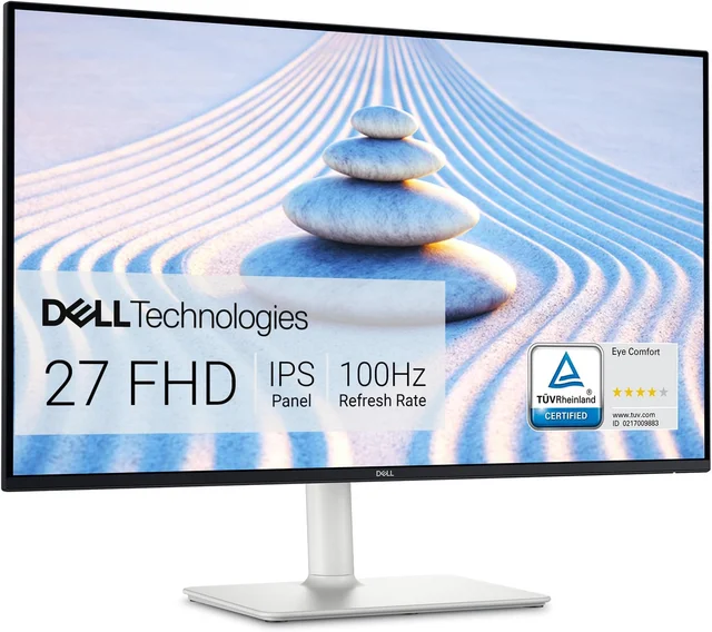 Dell S2725H 27” FHD Monitor, 1920×1080 IPS Display, 100Hz Refresh Rate, 99% sRGB Color Gamut, 16.7M Colors