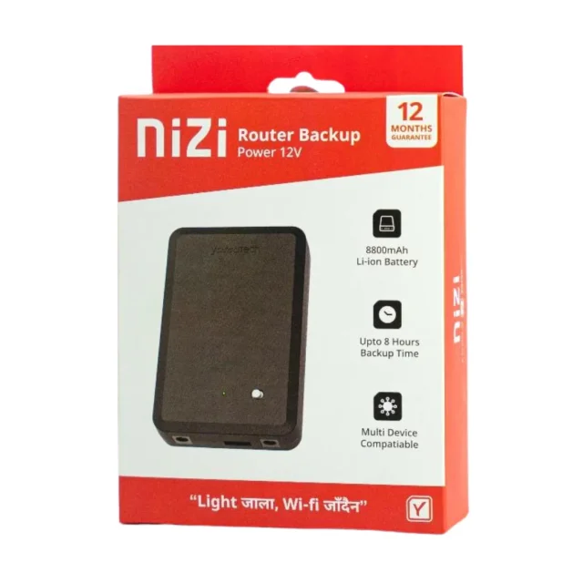 Nizi Router Backup Power Bank, 8800mAh Li-ion Battery, Up to 8 Hours Backup Power, Multi-Device Router Compatibility, Portable UPS for WiFi Routers
