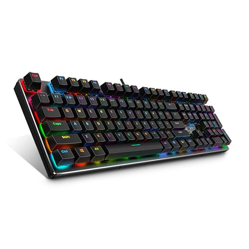 Rapoo V700RGB Alloy Mechanical Gaming Keyboard, Wired USB Connectivity, RGB Backlit Lighting Effects, Durable Metal Alloy Build, Mechanical Switches