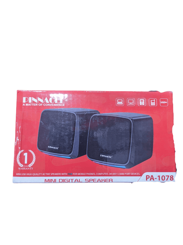 Pinnacle PA-1078 PC Speakers, RGB Lighting Effects, Balanced Stereo Sound Quality, USB Powered + 3.5mm AUX Jack Connectivity, Plug & Play Desktop Speakers