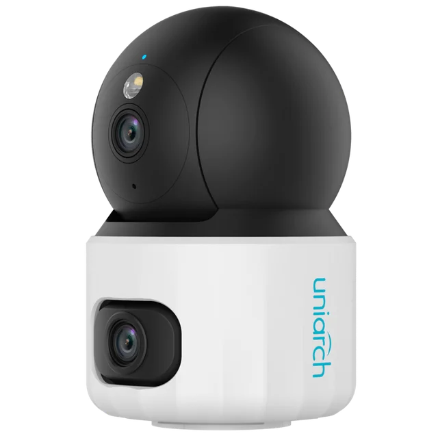 Uniarch S3S Dual-Lens WiFi PT Camera, Dual Lens Smart Security Camera, Human Detection AI Alerts, Vehicle Detection & Pet Protection Mode, Auto Tracking PT Function