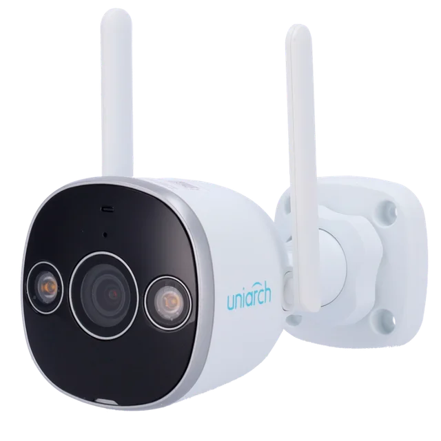 Uniarch B2B Outdoor WiFi Security Camera, 2.4GHz WiFi Connectivity, IP67 Weatherproof Rating, Human & Vehicle Detection AI Alerts, Two-Way Audio Communication