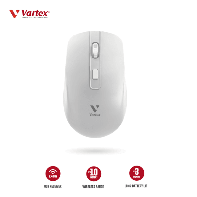 Vartex W833 Wireless Mouse, 2.4GHz Plug & Play Connectivity, Smart Ergonomic Design, Smooth Optical Tracking, Comfortable Grip for Long Use