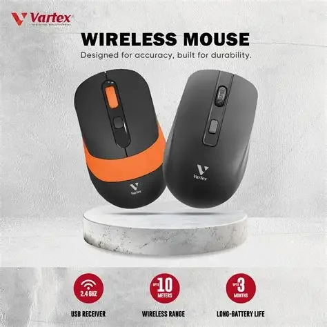 Vartex W822 Wireless Mouse, 2.4GHz Plug & Play USB Receiver, Smart Ergonomic Design, Smooth Optical Tracking Sensor, Comfortable Grip for Long Use
