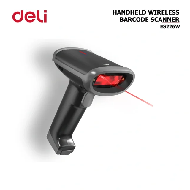 DELI S228W Wireless Barcode Scanner, 1D & 2D QR Code Scanning Support, High-Speed Accurate Scanning, Wireless Connectivity for Flexible Use, Ergonomic Handheld Design