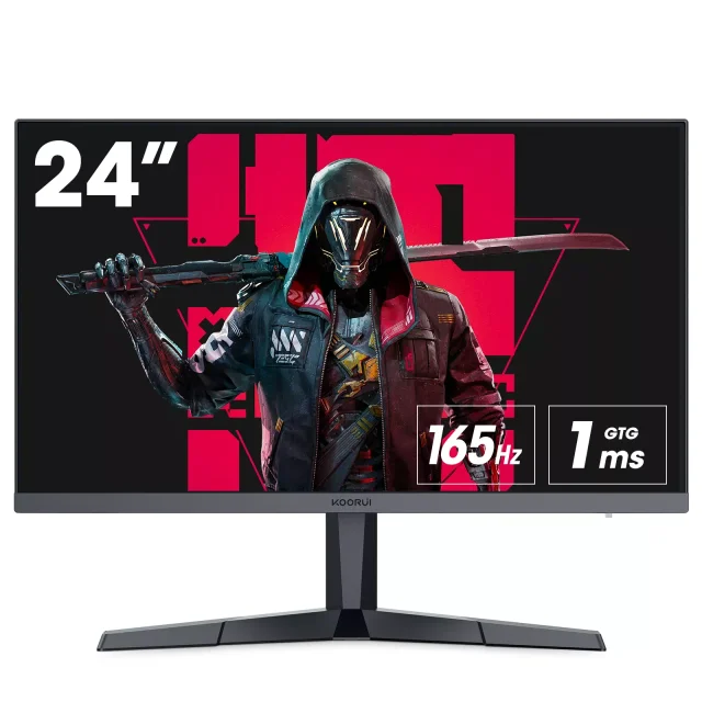 KOORUI 24E3 24” FHD IPS Gaming Monitor, 1920×1080 Full HD Display, 165Hz High Refresh Rate, 1ms MPRT Response Time, 99% sRGB Color Gamut