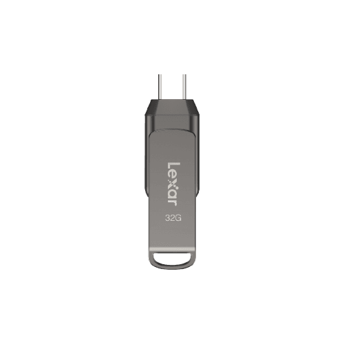 Lexar JumpDrive Dual Drive D400 32GB, USB 3.2 Type-C Flash Drive, Dual Connector (USB-A + USB-C), Up to 100MB/s Read Speed, Fast Data Transfer & Backup Storage
