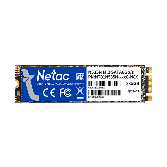 Netac N535N 256GB M.2 SATA SSD, SATA III 6Gb/s Interface, High-Speed Solid State Drive, Reliable Storage Upgrade for Laptop & Desktop, Compact M.2 Form Factor