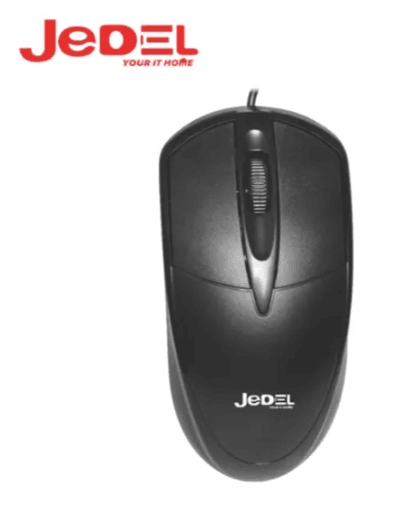 JEDEL CP72 Wired USB Mouse, 600 DPI Optical Sensor, Plug & Play USB Connectivity, Symmetric Ergonomic Design for Both Hands, Anti-Slip 3D Scroll Wheel