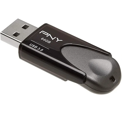 PNY Attache 4 64GB USB Flash Drive, USB 3.2 Type-A Pendrive, Up to 70MB/s Transfer Speed, Retractable Connector Design, Compact & Portable Storage Device