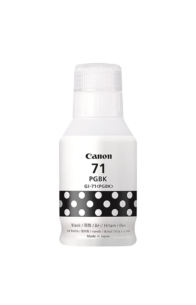 Canon Pixma GI-71 PGBK Black Ink Bottle, High Yield 6000 Pages, Water-Based Printer Ink
