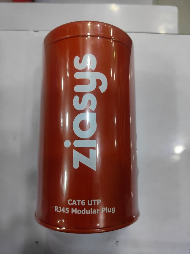 Ziasys Unshielded RJ45 8P8C Modular Plug, Z-C6PRJ45/P100 CT6, Gold Plated High-Speed Cat6 LAN Connector 100PCS