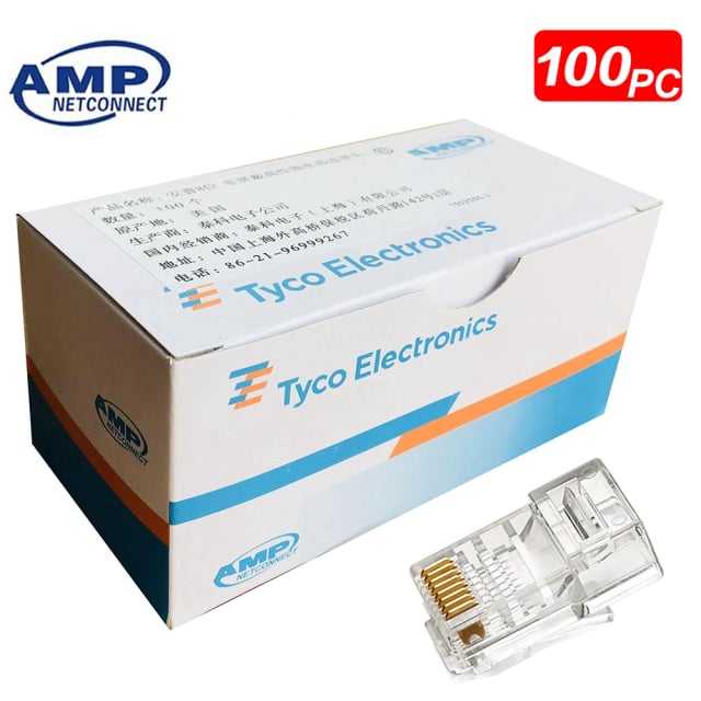 Tyco Electronics NTP608 Cat6 RJ45 Network Modular Plug, 8P8C Full Copper LAN Ethernet Connector