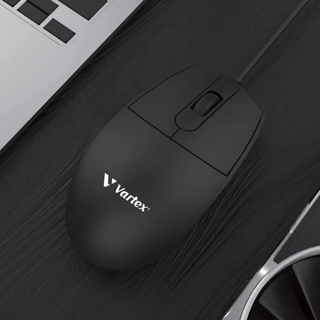 Vartex 330+ Wired Optical Mouse (Black), 1000 DPI, 3D Wired Mouse, 1.2m Cable, Windows & Mac Compatible