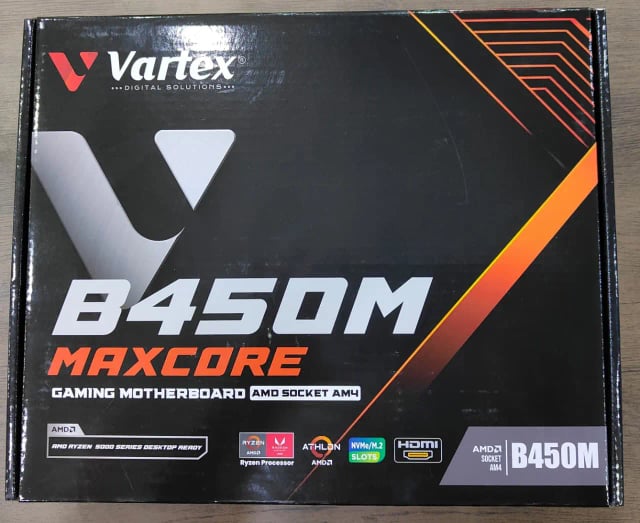 Vartex B450M MAXCORE Motherboard, AMD AM4 Socket, B450 Chipset, DDR4 64GB, M.2 NVMe