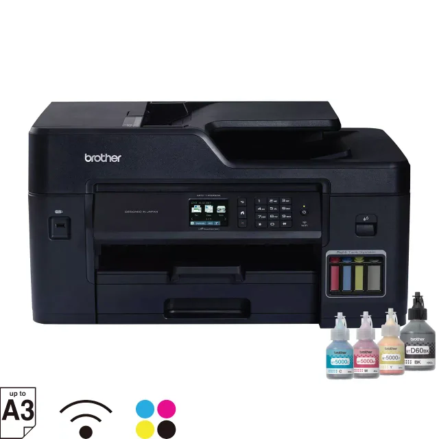 Brother MFC-T4500DW A3 Ink Tank All-in-One Printer, Wireless, Ethernet, Auto Duplex Printing, 50-Sheet ADF, 250-Sheet Tray, Borderless A3, Scan, Copy & Fax