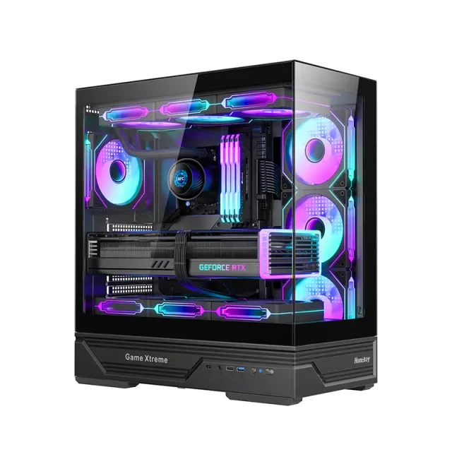 HUNTKEY GX760A Fortune ATX Mid Tower Gaming Case, ATX/mATX/Mini-ITX, 400mm GPU Clearance, 160mm CPU Cooler Support, 360mm Radiator Support