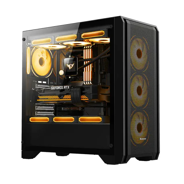 HUNTKEY GX750A Predator ATX Mid Tower Gaming Case, ATX/M-ATX/Mini-ITX, 415mm GPU Clearance, 165mm CPU Cooler Support, 360mm Top Radiator
