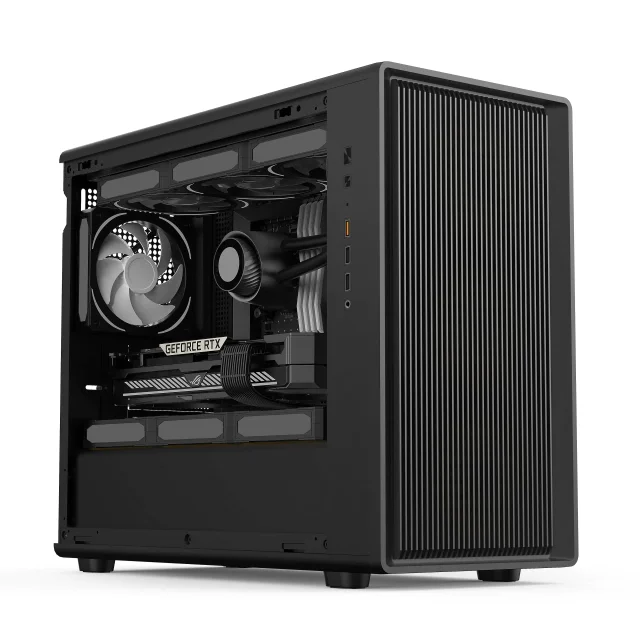 HUNTKEY G63 Halberd Micro-ATX Gaming Case, Micro-ATX/Mini-ITX, 400mm GPU Clearance, 165mm CPU Cooler Support, 360mm Top Radiator