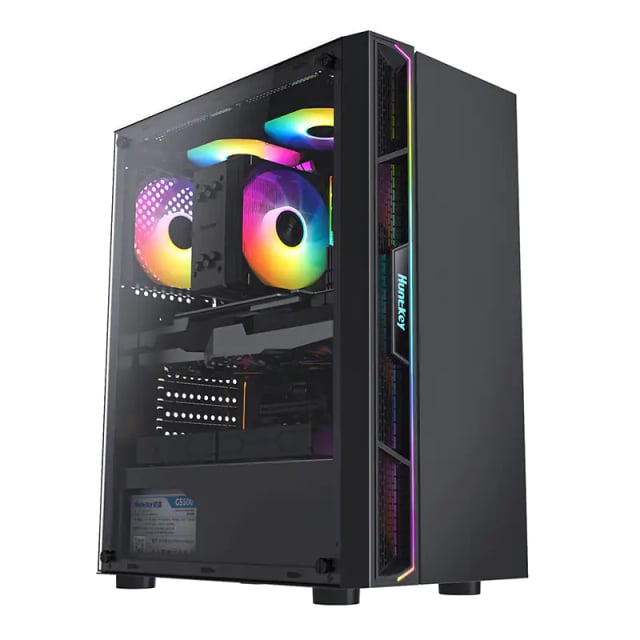 HUNTKEY GS450S ATX Mid Tower Gaming Case, ATX/M-ATX/Mini-ITX, 305mm GPU Clearance, 160mm CPU Cooler Support, Up to 8× 120mm Fans