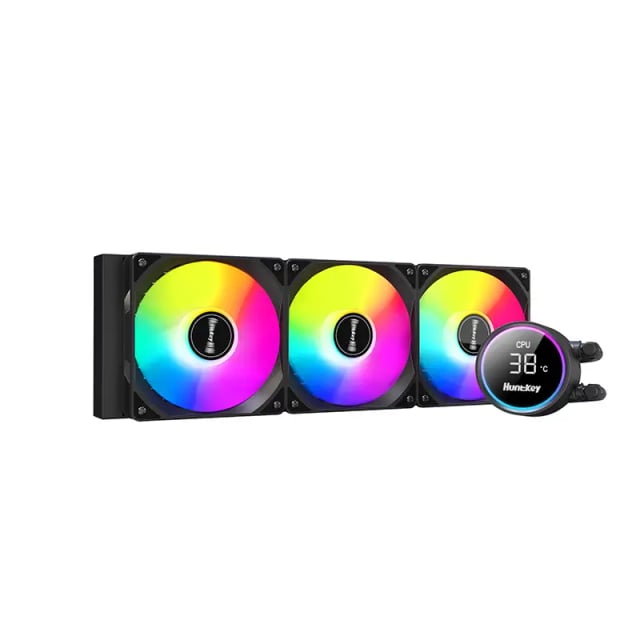 Huntkey GX360R ARGB 360mm AIO Liquid CPU Cooler with Smart Digital Display, 300W TDP, Intel LGA1851/1700, AMD AM5