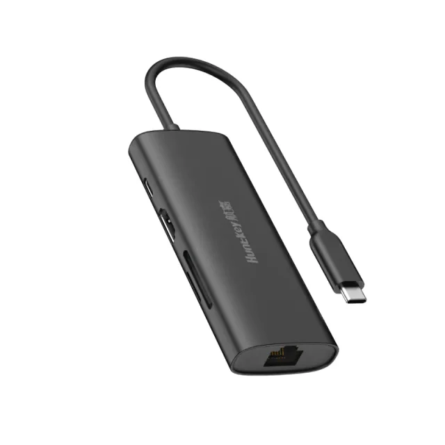 Huntkey HKDC1500800 8-in-1 USB-C Multifunction Docking Station, HDMI 4K 30Hz, USB 3.0 5Gbps, USB 2.0, USB-C Data 5Gbps