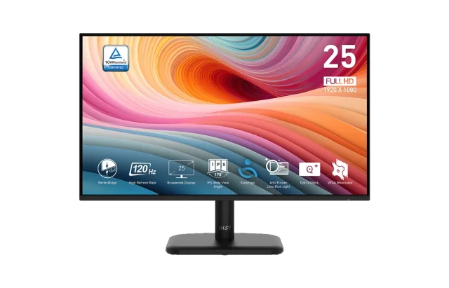MSI PRO MP251L E2 24.5 Inch FHD 120Hz IPS Eye Care Monitor, 1ms MPRT, Adaptive Sync, HDMI, 1 Year Warranty