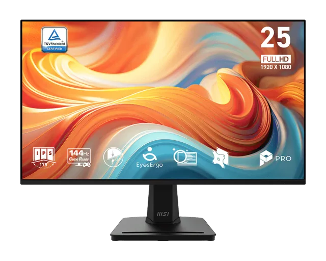 MSI PRO MP251 E14L 24.5 Inch FHD IPS 144Hz Eye Care Monitor, 1ms MPRT, AMD FreeSync, Anti-Glare, 99% sRGB