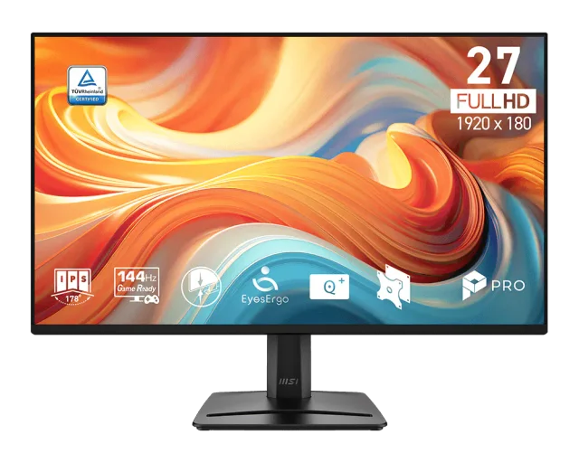 MSI PRO MP275 E14 27 Inch FHD IPS 144Hz Business Monitor, 1ms MPRT, 110% sRGB, HDR Ready, AMD FreeSync