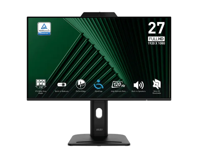 MSI PRO MP272PMG 27 Inch FHD IPS 120Hz Business Monitor, 1ms MPRT, 116% sRGB, HDR Ready, Adaptive Sync