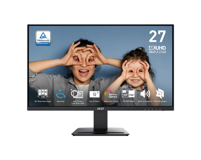 MSI PRO MP273U 27 Inch 4K UHD IPS 60Hz Business Monitor, 130% sRGB, 98% DCI-P3, 93% Adobe RGB, HDR Ready