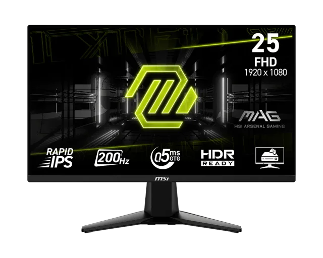MSI MAG 255F E20 24.5 Inch FHD Rapid IPS 200Hz Gaming Monitor, 0.5ms GtG, 100% sRGB, HDR Ready, AMD FreeSync Premium