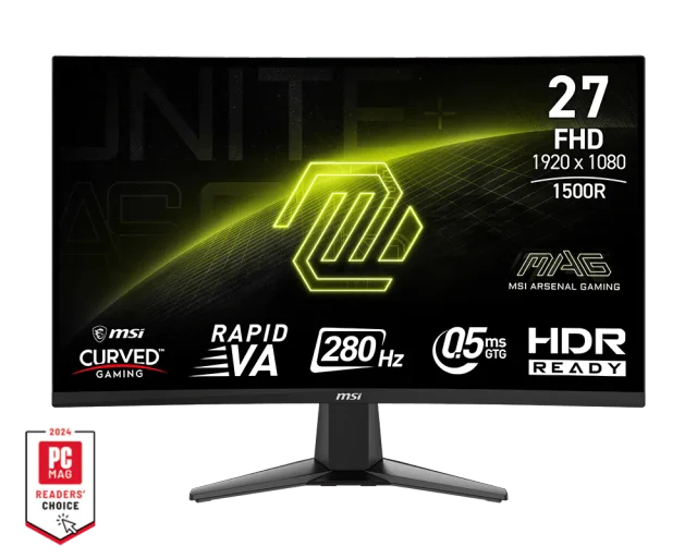 MSI MAG 276CXF 27-inch FHD 280Hz Rapid Curved Gaming Monitor 0.5ms HDR Ready Adaptive-Sync 102% sRGB DisplayPort HDMI 1 Years Warranty