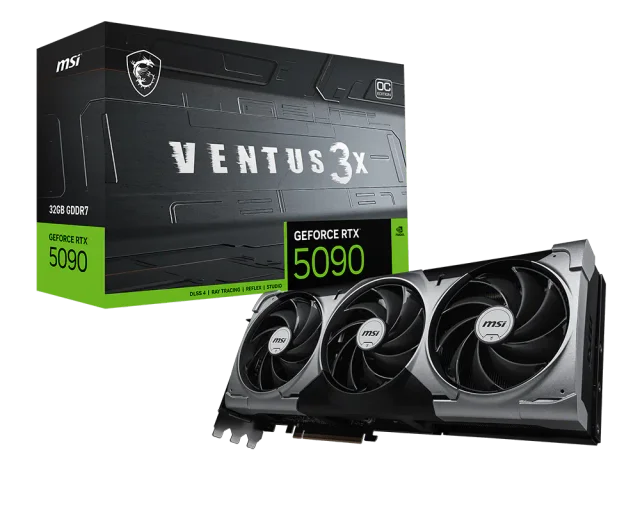 MSI GeForce RTX 5090 VENTUS 3X OC, 32GB GDDR7, 21760 CUDA Cores, 2437MHz Boost Clock, PCIe Gen5
