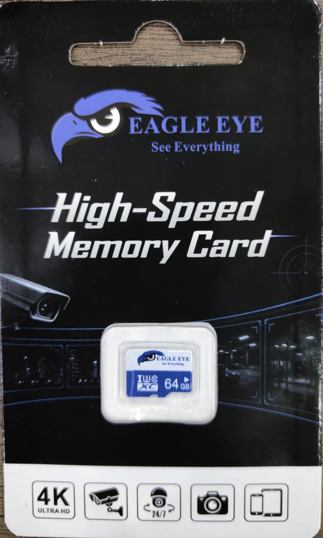 Eagle Eye 64GB microSDXC Memory Card, UHS-I U3 Class 10, 4K Ultra HD Recording, CCTV & Mobile Compatible