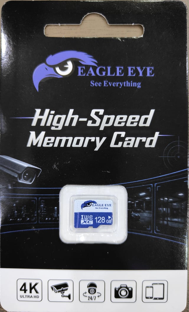 Eagle Eye 128GB microSDXC Memory Card, UHS-I U3 Class 10, 4K Ultra HD Recording, CCTV, Camera & Mobile Compatible