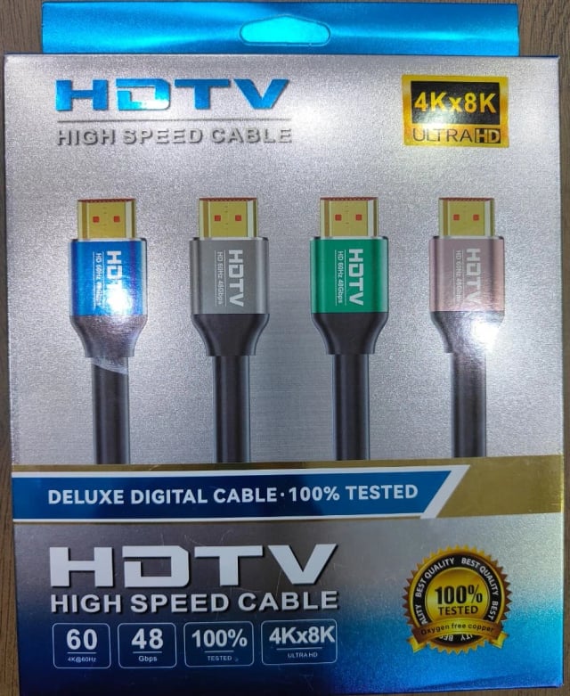 HDTV High-Speed Deluxe Digital Cable 3 Meter 48Gbps 8K 4K@60Hz Oxygen-Free Copper HDMI Cable 100% Tested