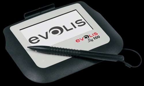 Evolis SIG100, 4" Monochrome TFT Signature Pad, 4096 × 4096 Resolution, 1024 Pressure Levels, HID-USB & WinUSB