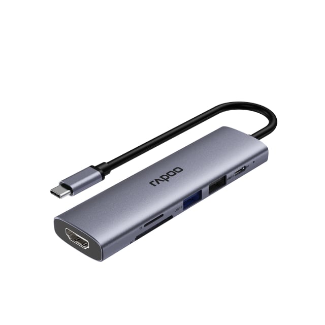 Rapoo XD61, 6-in-1 USB-C Multi-Function Docking Station, 4K 60Hz HDMI, 2× USB 3.0, 100W PD