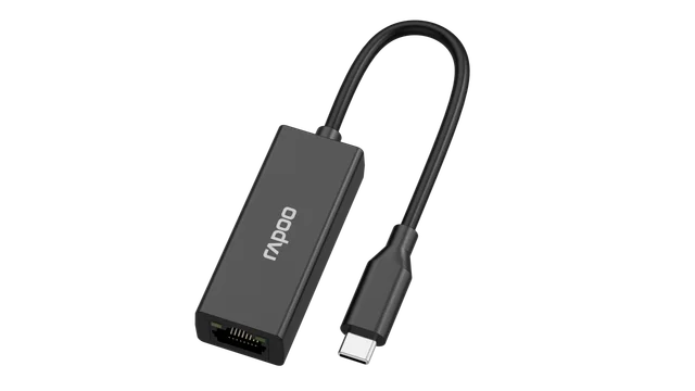 Rapoo XD20, USB-C to Gigabit Ethernet Adapter, RJ45 10/100/1000Mbps, Plug & Play, 200mm Cable