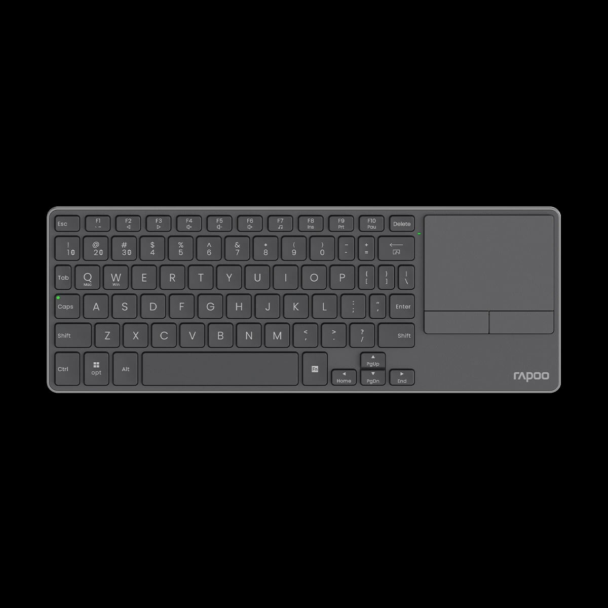 Rapoo E900T, 73-Key Ultra-Slim Multi-Mode Wireless Keyboard with Touchpad, Bluetooth 4.0/5.0 + 2.4GHz, Scissor Keys, Aluminum Alloy
