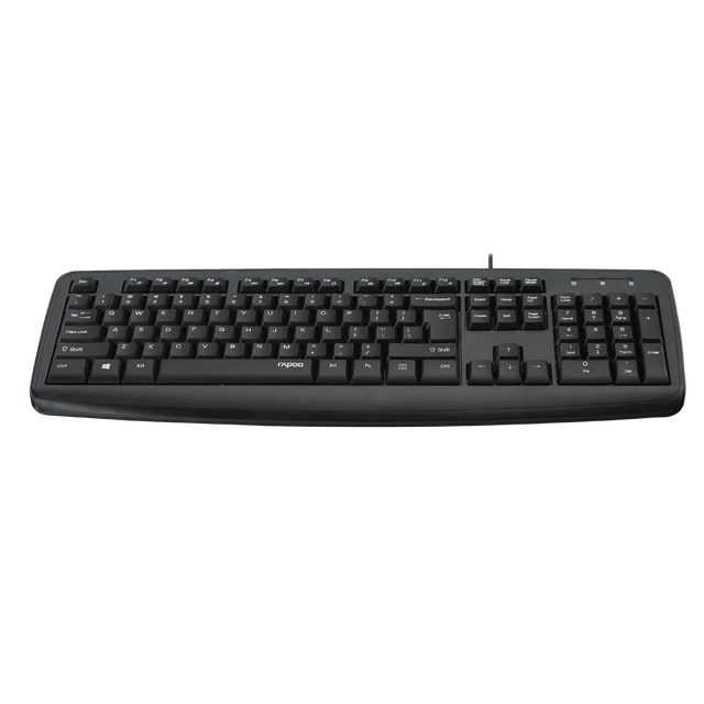 Rapoo NK2600, Full-Size 104-Key Wired USB Keyboard, Spill-Resistant, Laser-Carved Keycaps, Multimedia Hotkeys