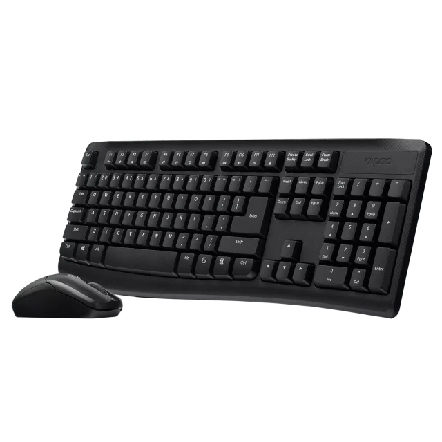 Rapoo X1800PRO, 104-Key Wireless Keyboard & Optical Mouse Combo, 2.4GHz, 1000 DPI Optical Mouse, Spill-Resistant Keyboard