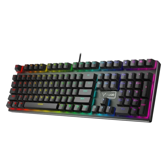 Rapoo V700RGB, 108-Key Mechanical Gaming Keyboard, RGB Backlight, Aluminum Alloy Top Cover, Full-Key Anti-Ghosting