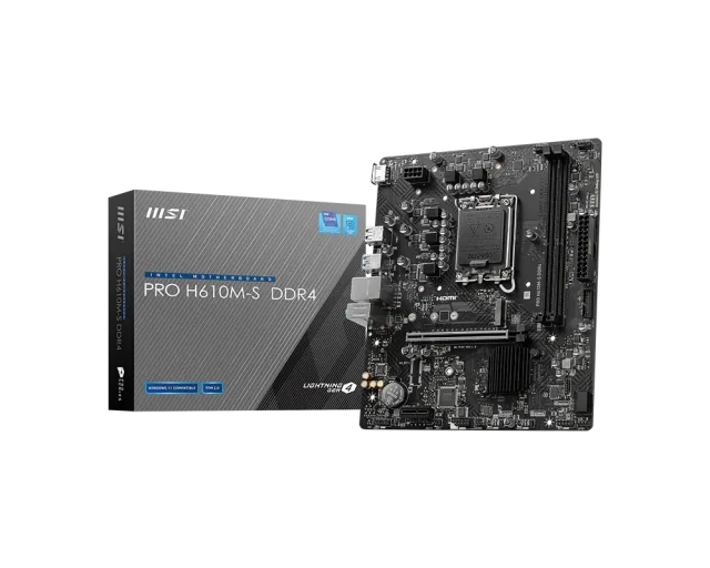 MSI PRO H610M-S DDR4, Intel H610, LGA 1700, DDR4 64GB, 1× M.2 PCIe 3.0