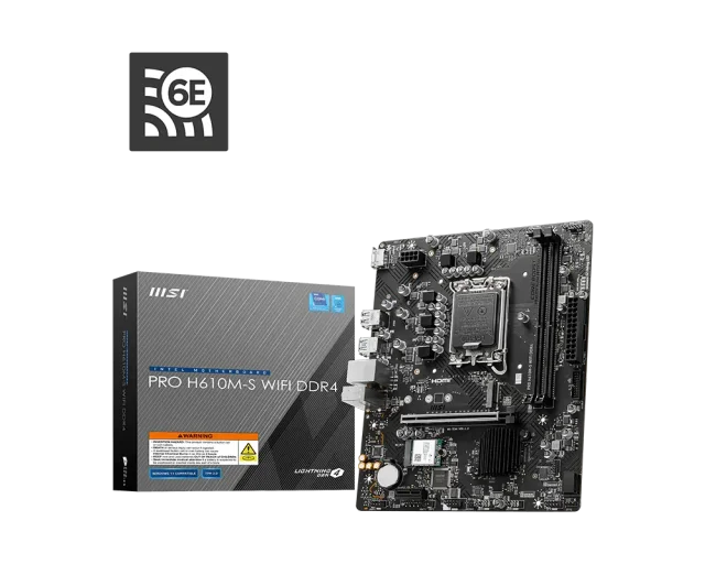 MSI PRO H610M-S WIFI DDR4, Intel H610, LGA 1700, DDR4 64GB, 1× M.2 PCIe 3.0
