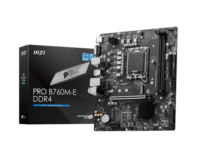 MSI PRO B760M-E DDR4, Intel B760, LGA 1700, DDR4 64GB, 1× M.2 PCIe 4.0