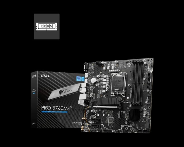 MSI PRO B760M-P DDR5, Intel B760, LGA 1700, DDR5 256GB, 2× M.2 PCIe 4.0