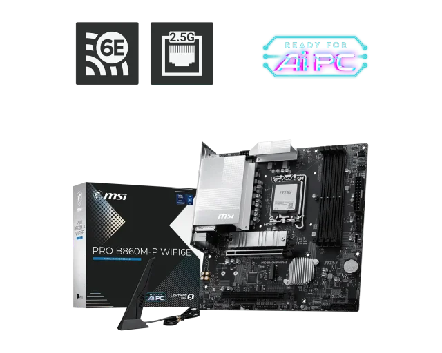 MSI PRO B860M-P WIFI6E, Intel B860, LGA 1851, DDR5 256GB, 2× M.2 PCIe 5.0