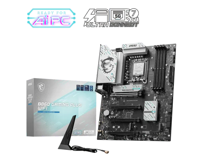 MSI B860 GAMING PLUS WIFI, Intel B860, LGA 1851, DDR5 256GB, 3× M.2 PCIe 5.0/4.0